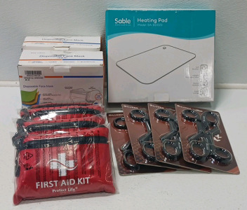 First Aid Kits, Heating Pad, Trauma Shears And Disposable Masks