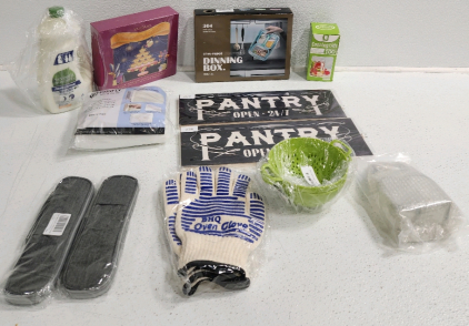 Dining Box, Dishsoap, Assorted Tea, Travel Utensils, Oven Gloves, Canning Lids And More