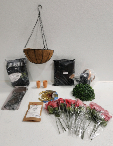Hanging Flower Pot, Artifical Flowers, Wind Chime, Garden Hose, Mini Flower Pots, Sun And Moon Decor, Watering Can, Mugwort Herb And More