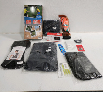 Backbrace, Men's Pants (38*32) Soccer Shin Guards, Memory Card, (2) Gig-Saw Blades, Aim Game And More