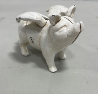 (1) Cast Iron Flying Pig Piggy Bank