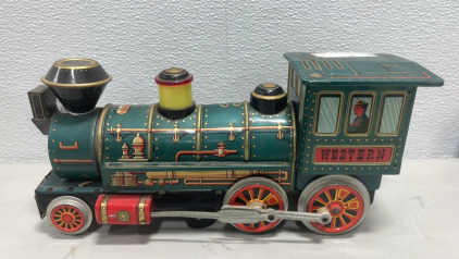 Marx Battery Operated Whistling Lighted Piston Locomotive