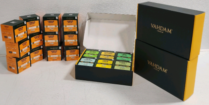 (12) Pumpkin Spice Teas, (3) Vahdam India Tea Sets