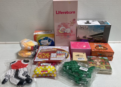 Baby Doll, RC Car, Fidget Toys, Wireless Kids Headphones, Stuffed Toys, Puzzles and more