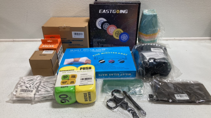Flying Discs, Back Relief, Camping Lanterns, Exercise Dice, Golf Tees, Expanding Garden Hose, Plastic Pots and more