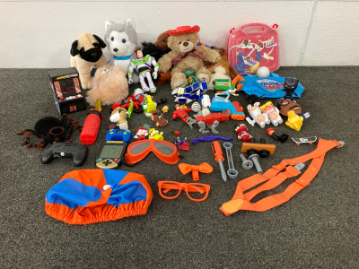 Blippi Costume Set, Stuffed Animals, Asteroids Small Video Game, Assorted Toys And More