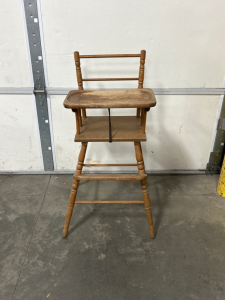 Wooden High Chair 17”x17”x35”