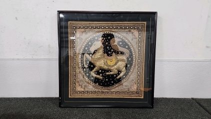 Hand Embroidered Framed Horse Art