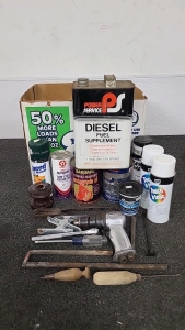 Pneumatic Screwdriver, Punches, 2 Stroke Motorcycle Oil, and More