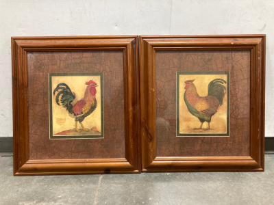 Framed Rooster Wall Art