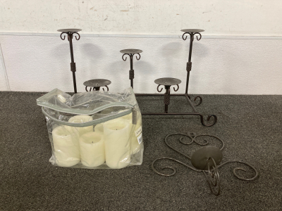 Remote Control LED Candles With Metal Candle Holders