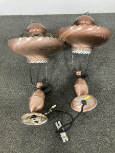 (2) Copper Toned Light Fixtures