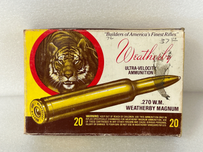 Box of .270 Weatherby Magnum 130 Gr. Ammo