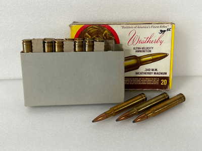 19 rounds of .340 Weatherby Magnum 200 Gr. Ammo