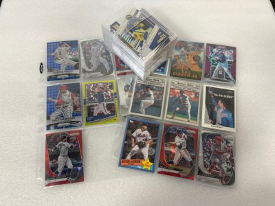 18 Baseball Cards and a Box if Football Cards