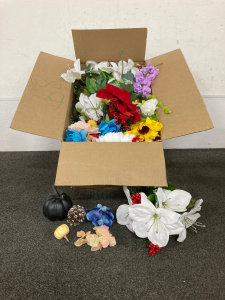 Box Full Of Fake Flowers