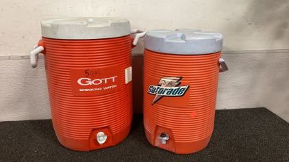 Water Coolers (5) Gallon, (3) Gallon