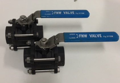 (2) FNW Valve 1-1/2” Carbon Steel Full Port Ball Valves