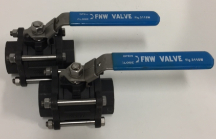 (2) FNW Valve 1-1/2” Carbon Steel Full Port Ball Valves