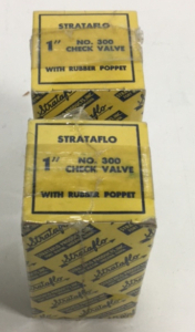 (2) Strataflo 1” Check Valves With Rubber Poppet NOS