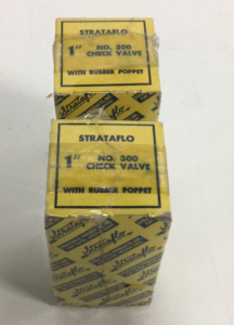 (2) Strataflo 1” Check Valves With Rubber Poppet NOS