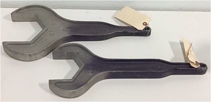 (2) L.C. Thomsen Aluminum Dairy Milk Tank Wrenches