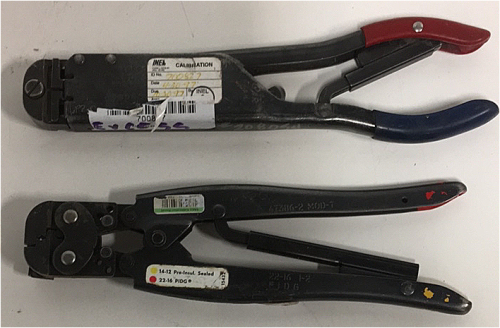 (2) Pairs Of Amp Portable Rachet Crimpers