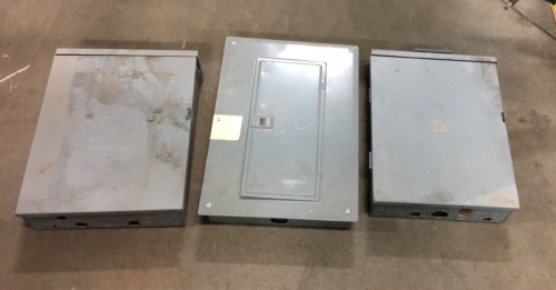 (3) Square D Residential Electric Fuse Boxes