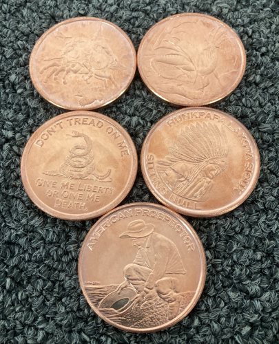 Assorted .999 Copper Rounds