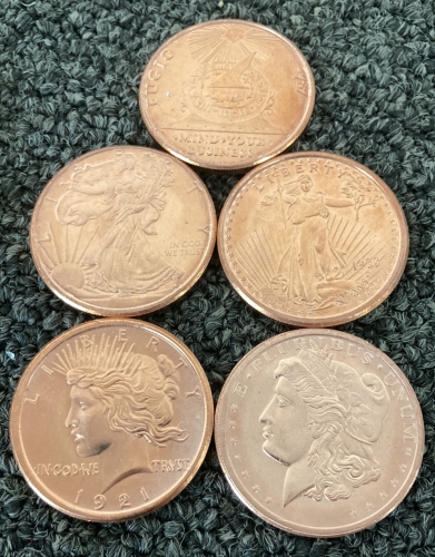 Assorted .999 Fine Copper Rounds