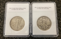 1941 S US 90% Silver Walking Liberty Half Dollar Coins