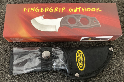 New- Rite Edge Fingergrip Guthook Knife With Sheath