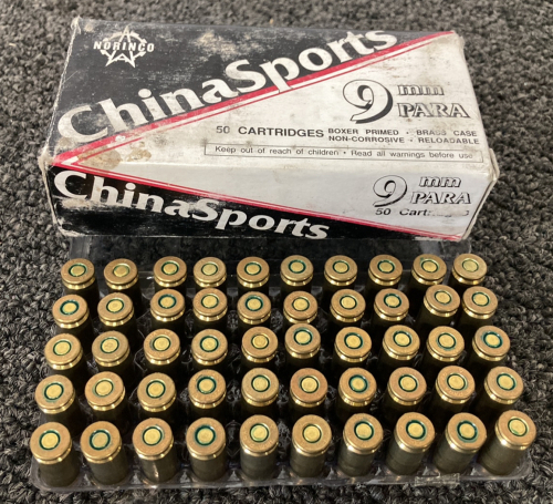 (50) Rnds. 9mm Para ChinaSports Ammo