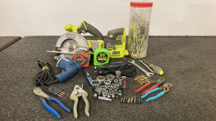 Ryobi Curcular Saw And Sander, Euro Plug Drill And More