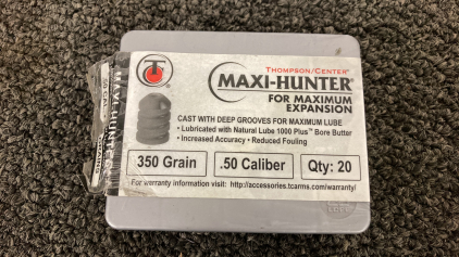 (18) Thompson/Center Maxi-Hunter .50 Cal Bullets