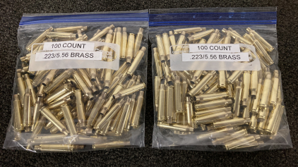 (2) Bags 100 Ct .223/5.56 Brass Casings