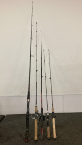 (5) Fishing Poles- (2) Have Reels