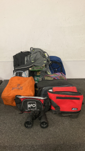 Backpacks, Insulated Bags, Binoculars And Propane Burner Set