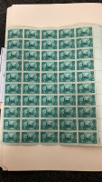 1945 US Postage Stamp Sheet, Mint, Never Hinged, Original Gum - 2