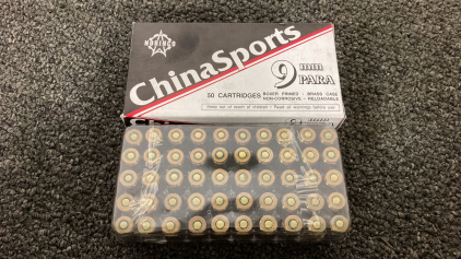 (50) Norinco ChinaSports 9mm PARA Ammo