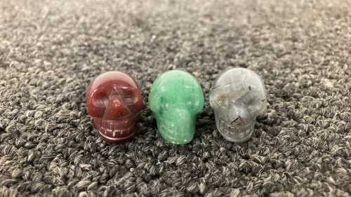 (3) Semi Precious Stone Skulls