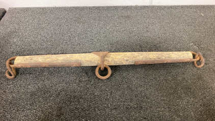 Antique Wood And Cast Iron Yoke