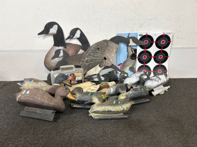 Assorted Duck Decoys, Shooting Targets and Dog Training Electronic Retriever