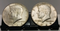 (2) 1964 Kennedy 90% Silver Half Dollars - Verified Authentic