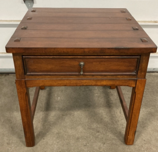 Wood Side Table w/ Drawer