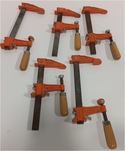 (5) Jorgensen 10” Adjustable Bar Clamps