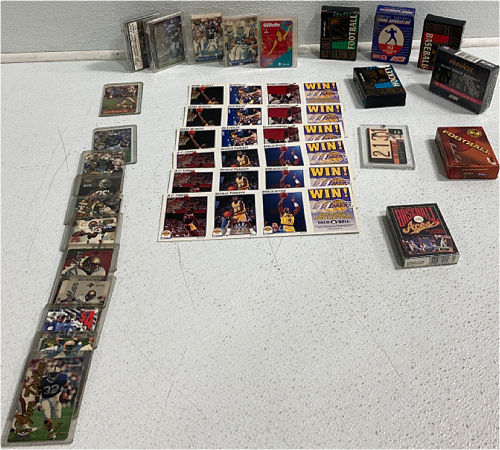 Assorted Football, Baseball And Basketball Cards In Cases And Boxes