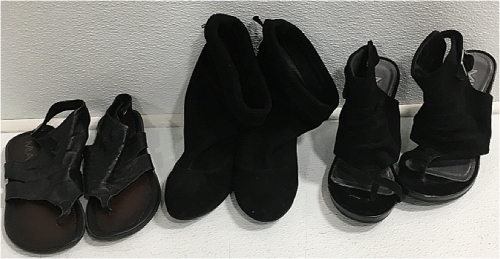 Womens Sandels, Wedge’s And Boots, ( Sizes 6.5/7 )
