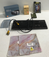 Keyboard, (2) Mouse Pads, (2) Phone Cases, Cell Phone Stand, Samsung Gear VR , ID Tag Cases