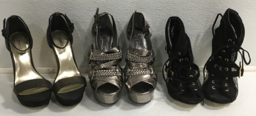 (2) Pairs Of Bebe Heels, (1) Pair Of Jessica Simpson Heels, (Sizes 6/6.5 )